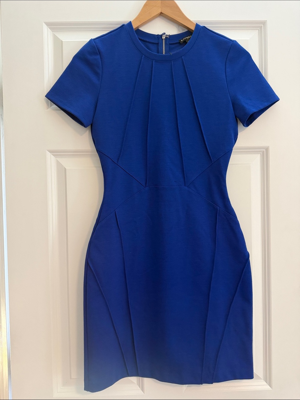 Express Royal Blue Short Sleeve Sheath Dress